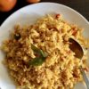 Tomato rice served in a plate