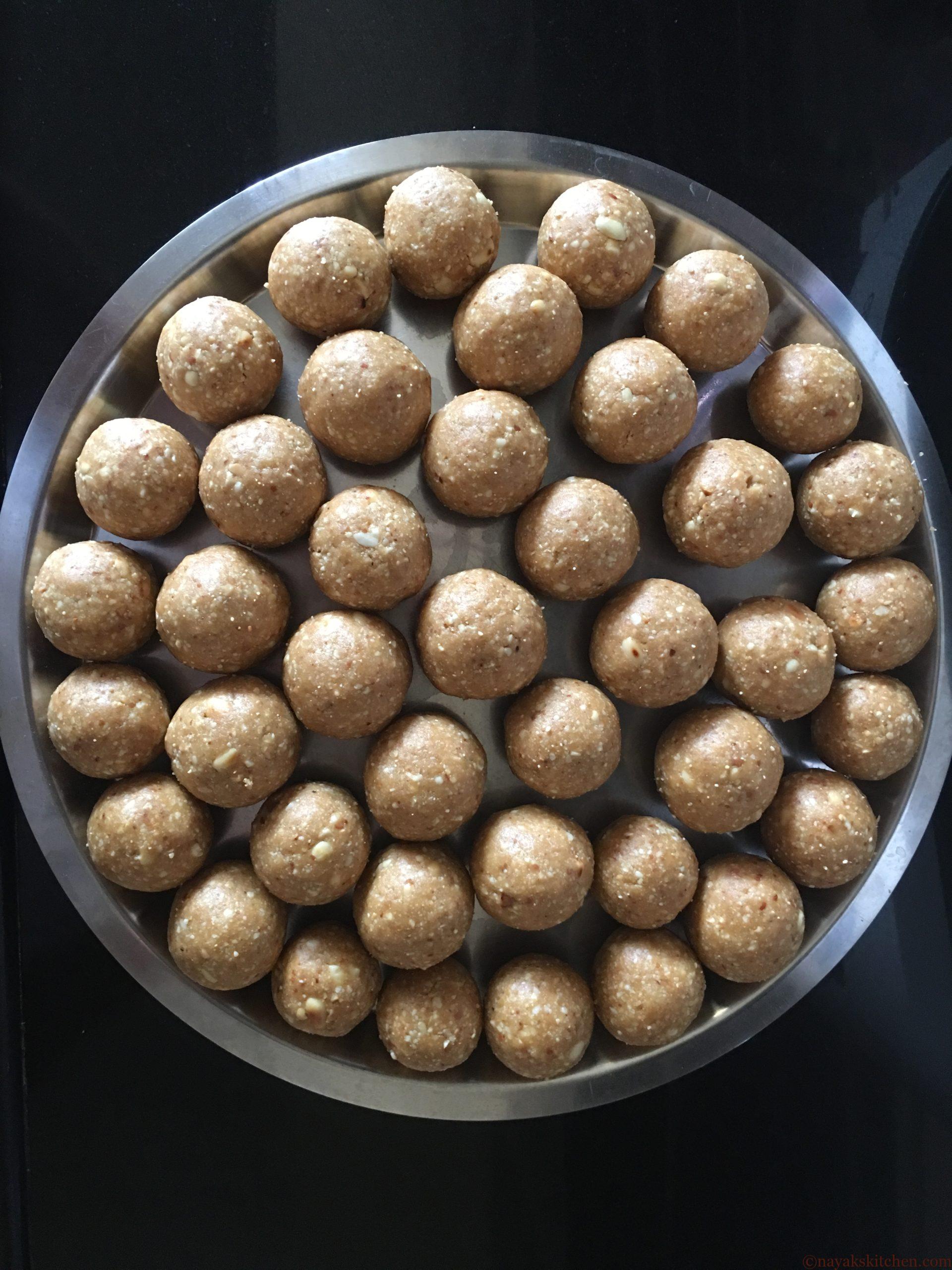 Peanut laddoos in a plate