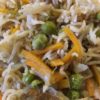Close up of coriander stalks pulao