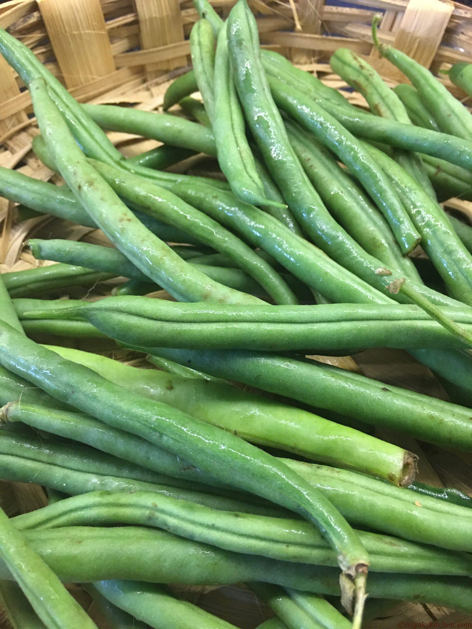 French Beans/Val Papdi in a basket
