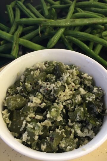 French Beans Sabzi/Val Papdichi Bhaji served in a bowl
