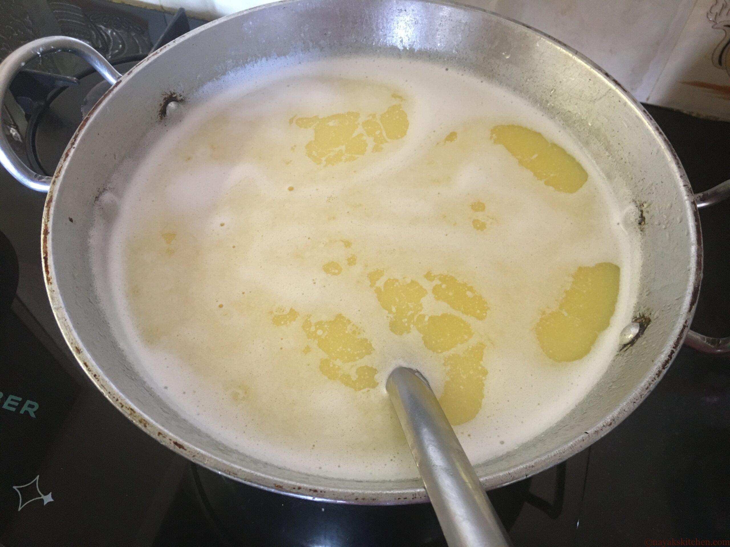 Fully melted butter