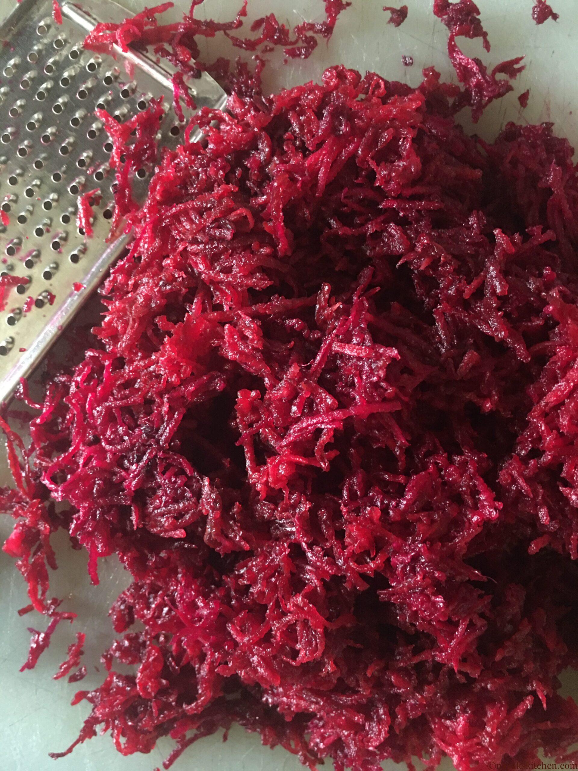 Finely grated beetroot