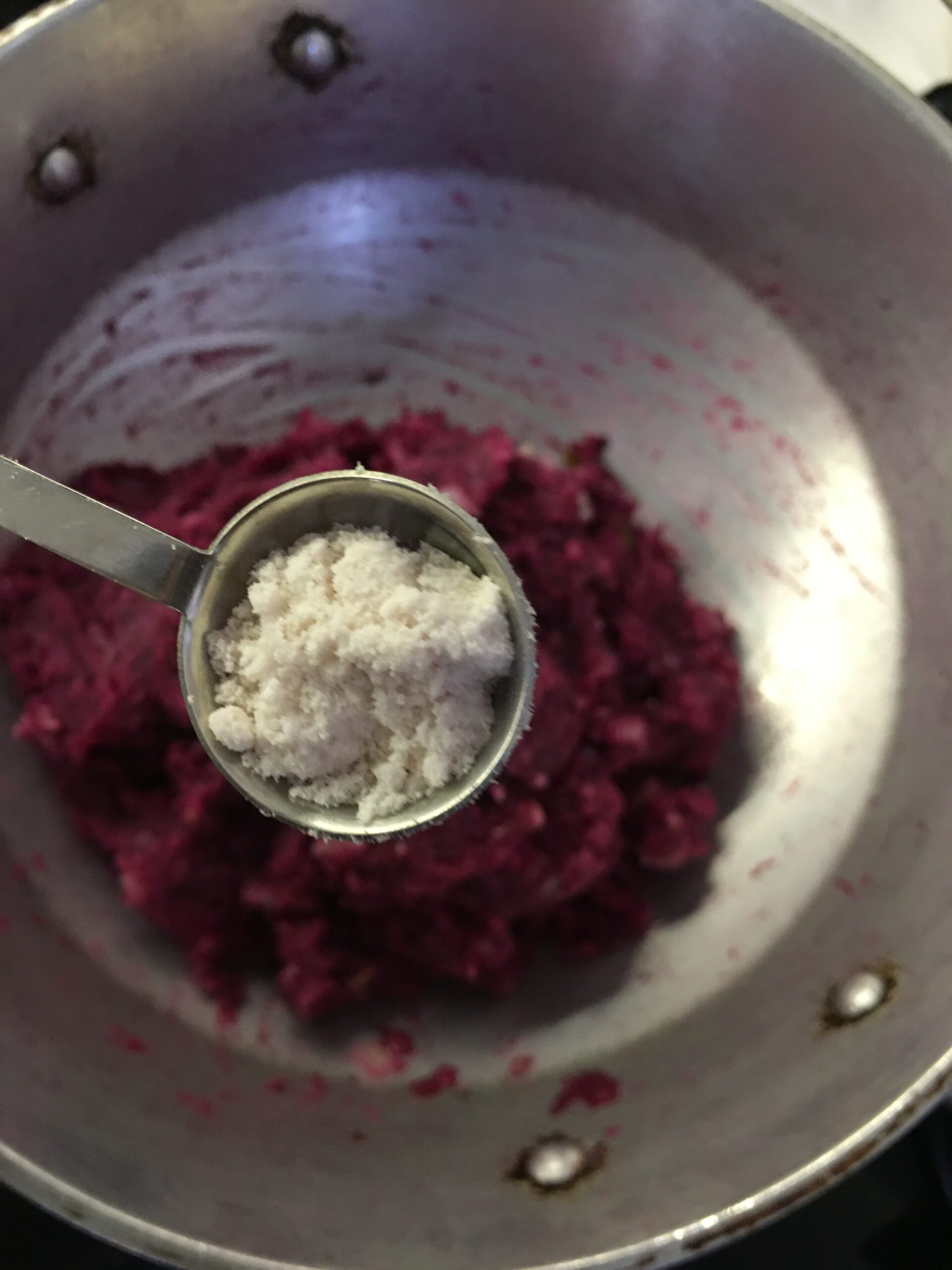 Adding salt to adjust taste