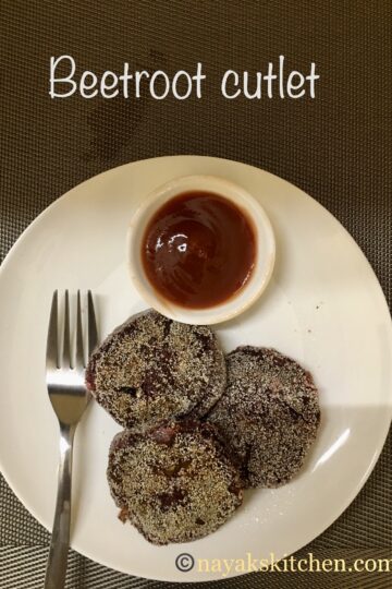 Perfect beetroot cutlets served in white plate