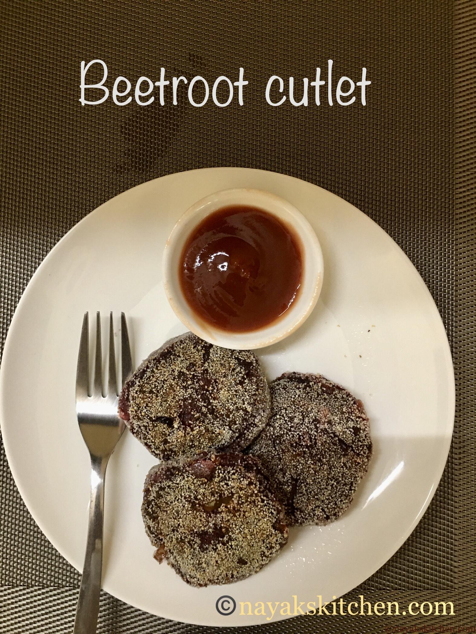 Perfect beetroot cutlets served in white plate
