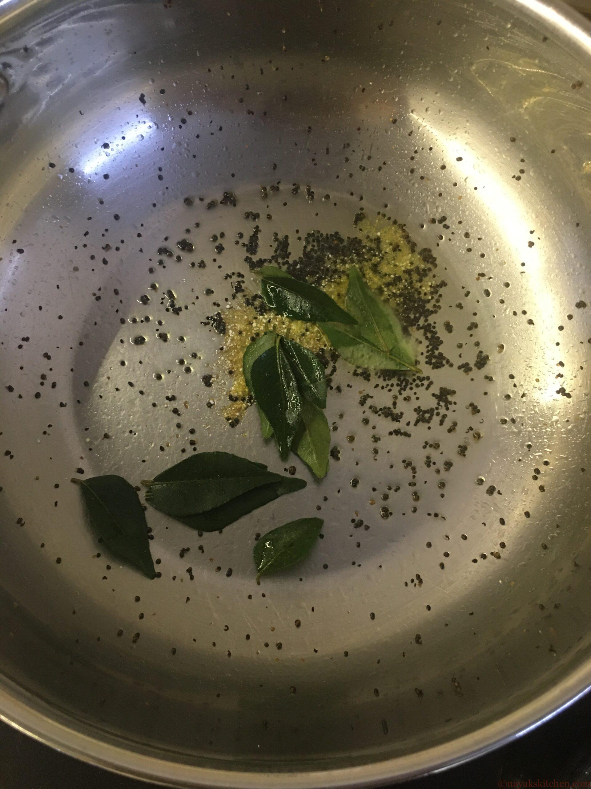 Adding curry leaves