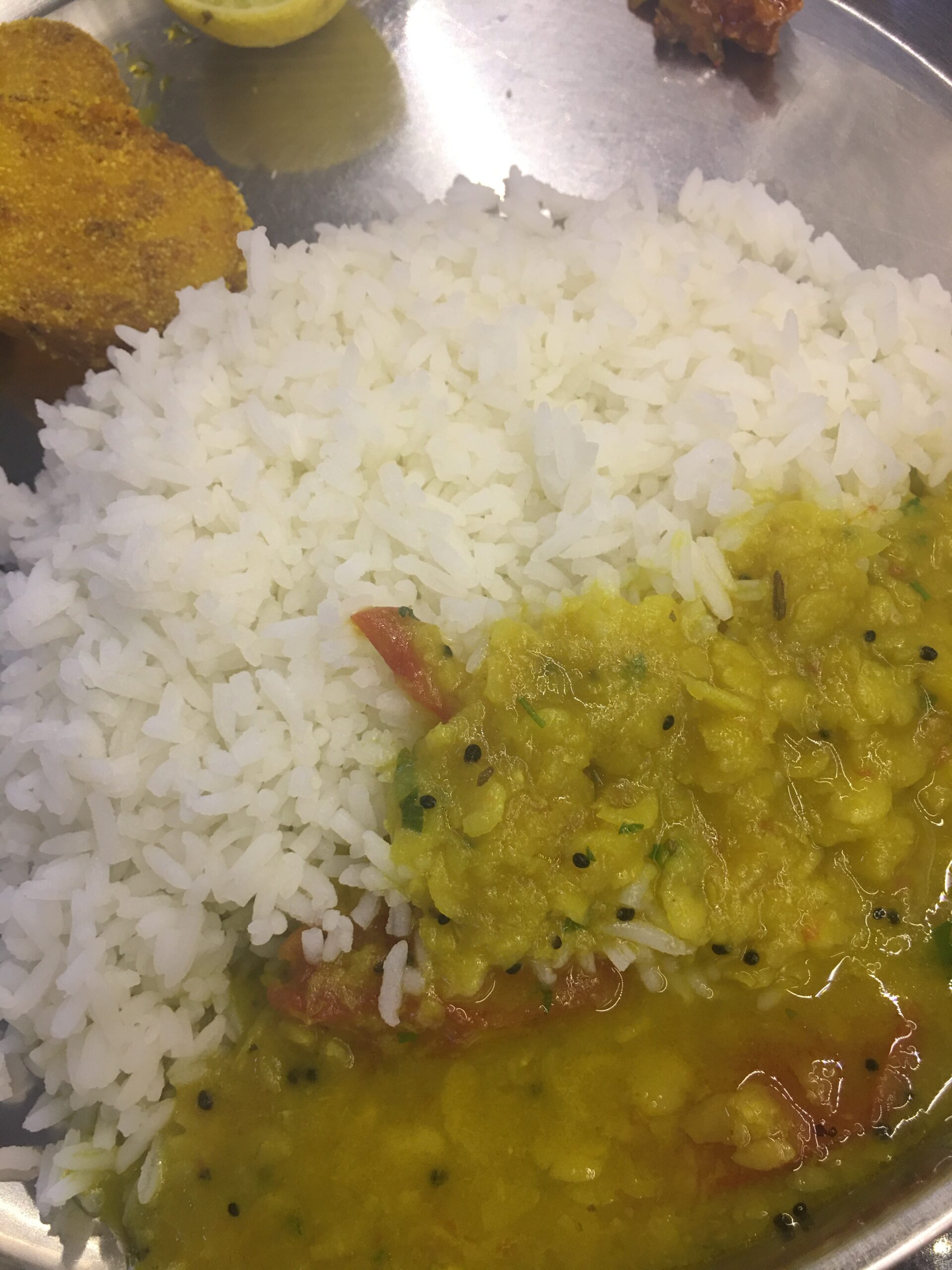 Dal-rice served in a plate