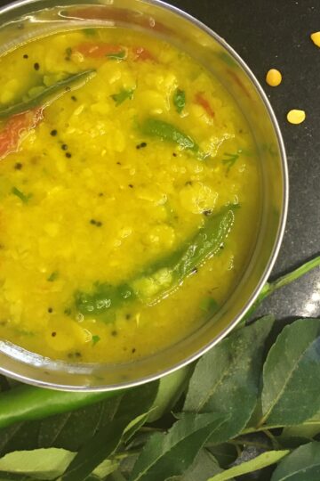 Dal served in a bowl
