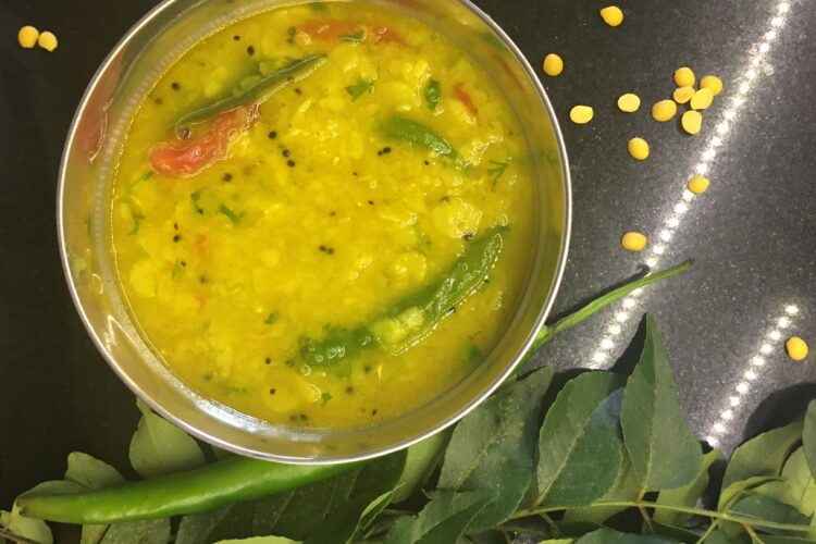 Dal served in a bowl