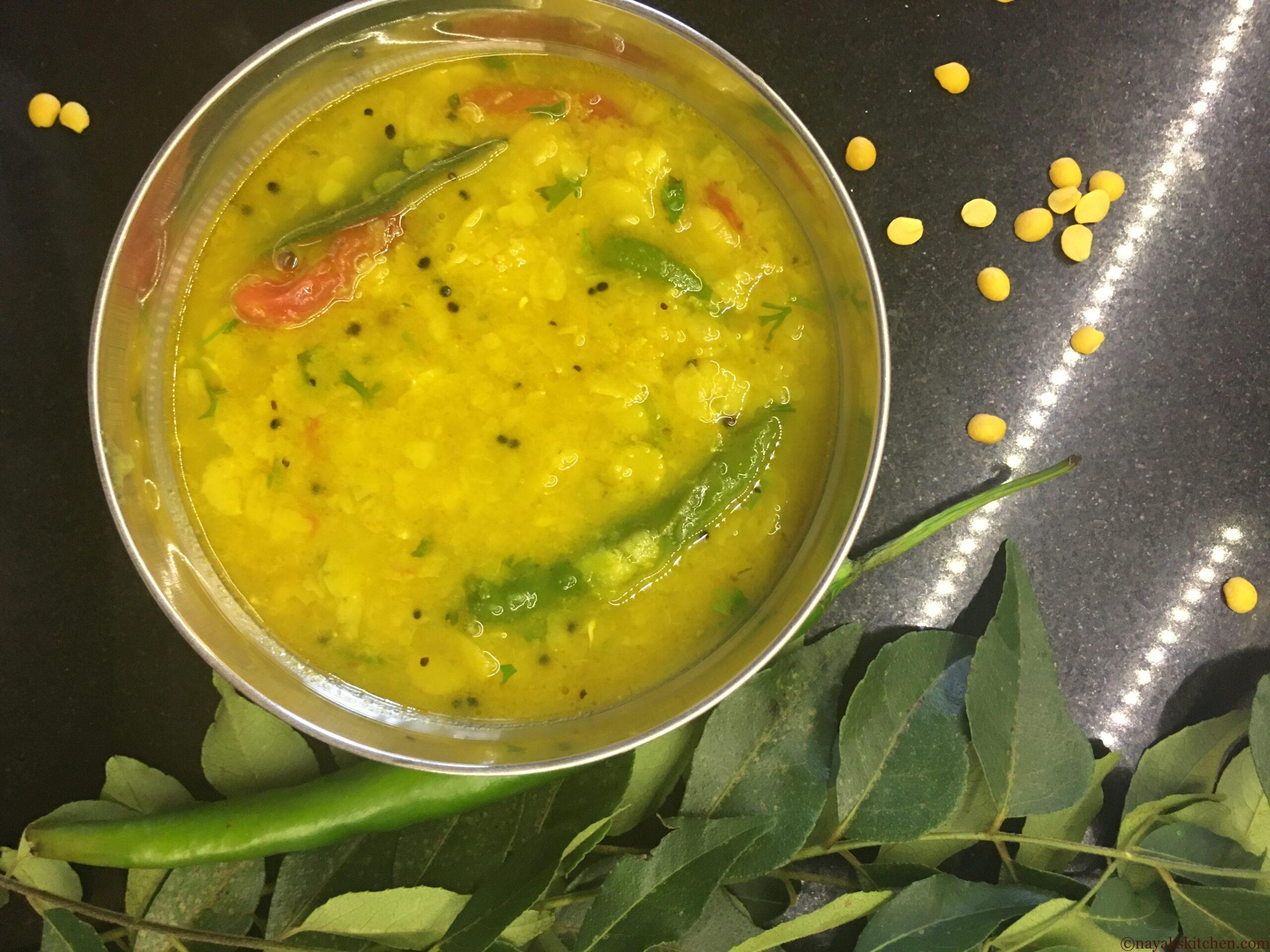Dal served in a bowl