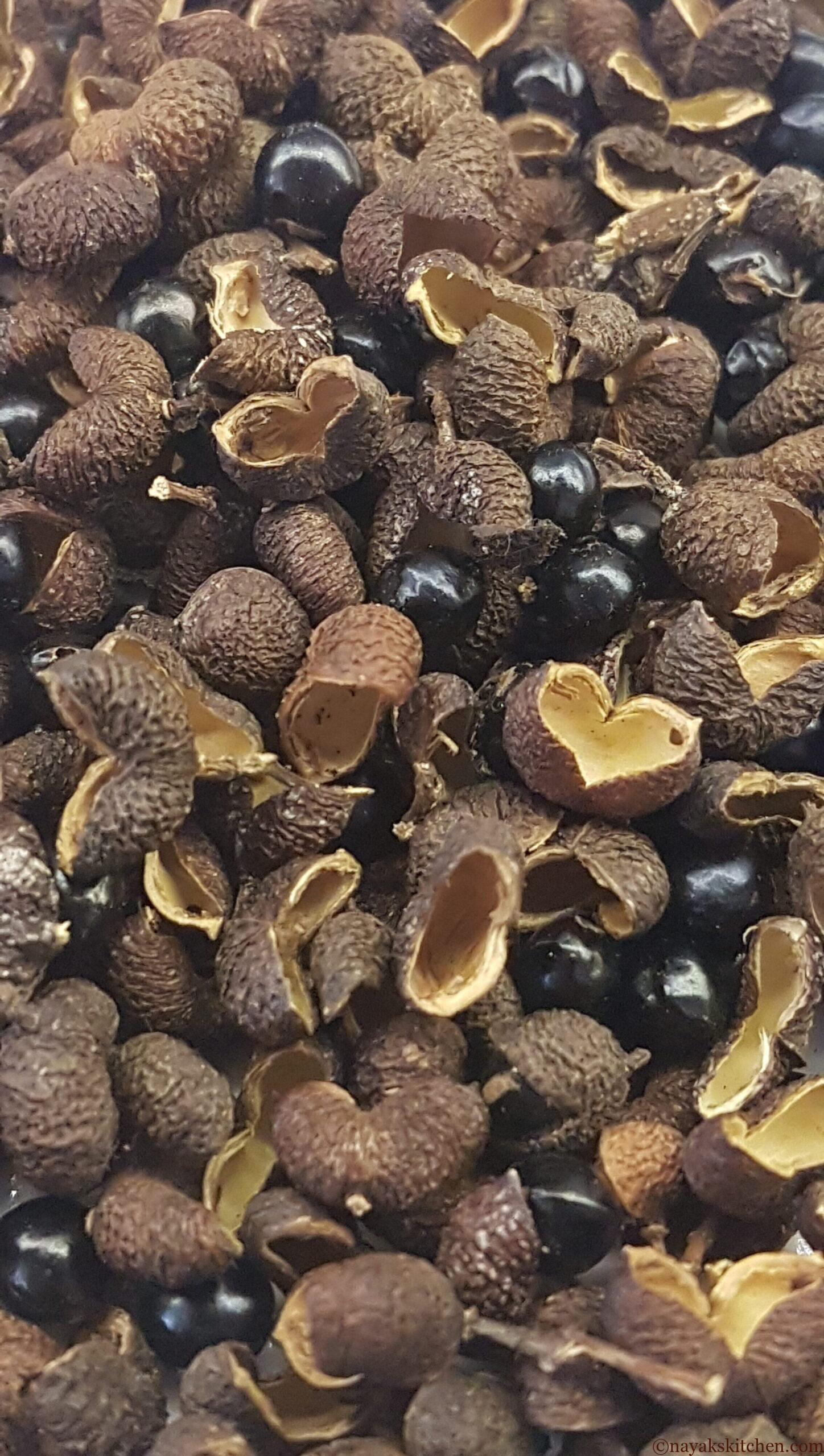 Closeup of dried tefla/teppal with seeds