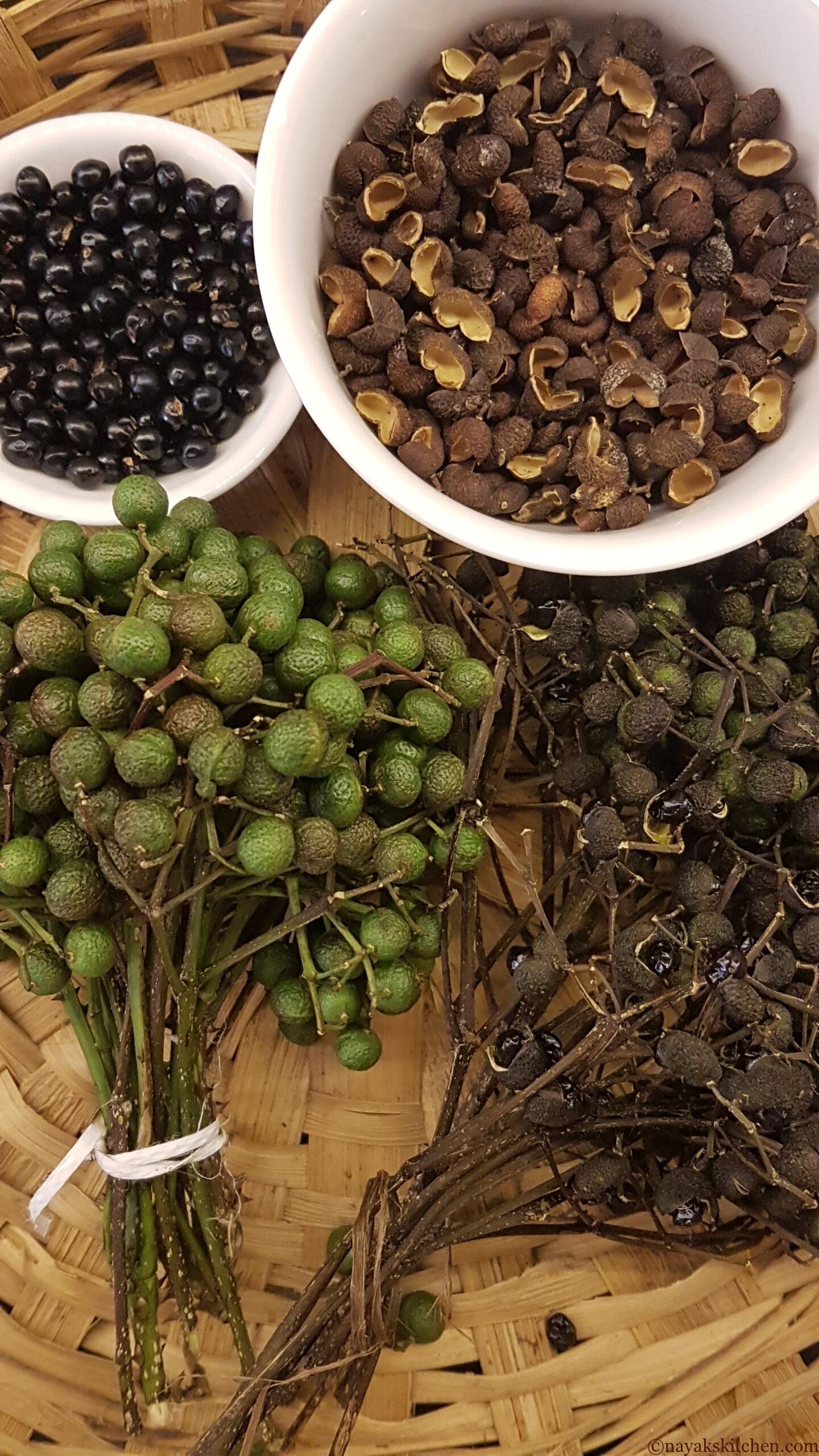 Fresh tefla(teppal), dried tefla, discarded seeds