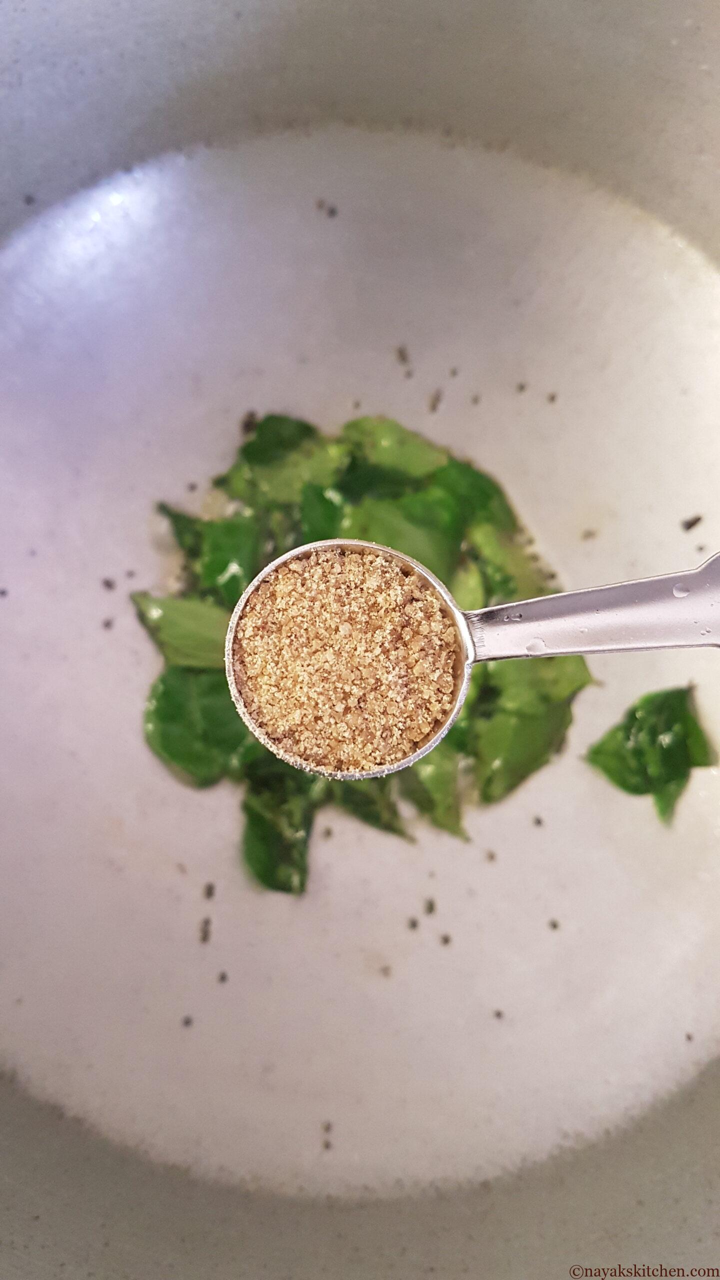 Adding hing/asafoetida