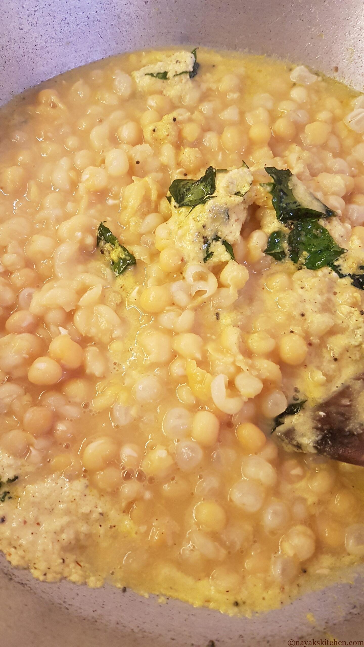 Adding white peas