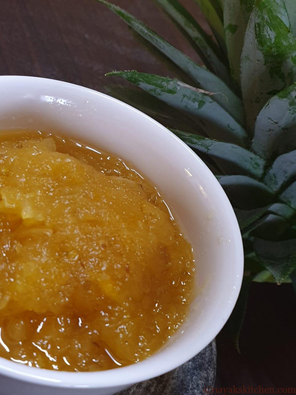 Closeup image of pineapple jam