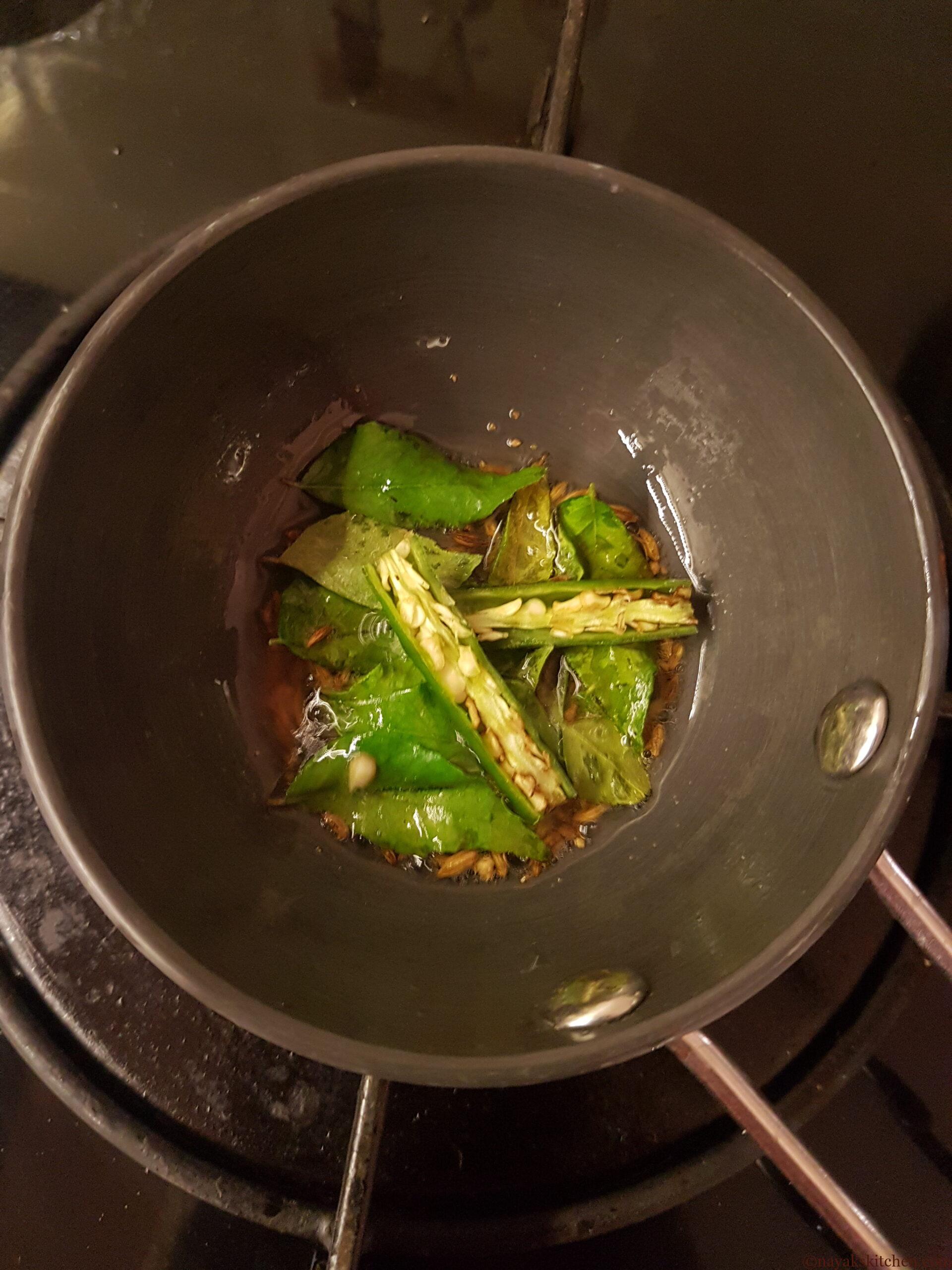 Adding green chili