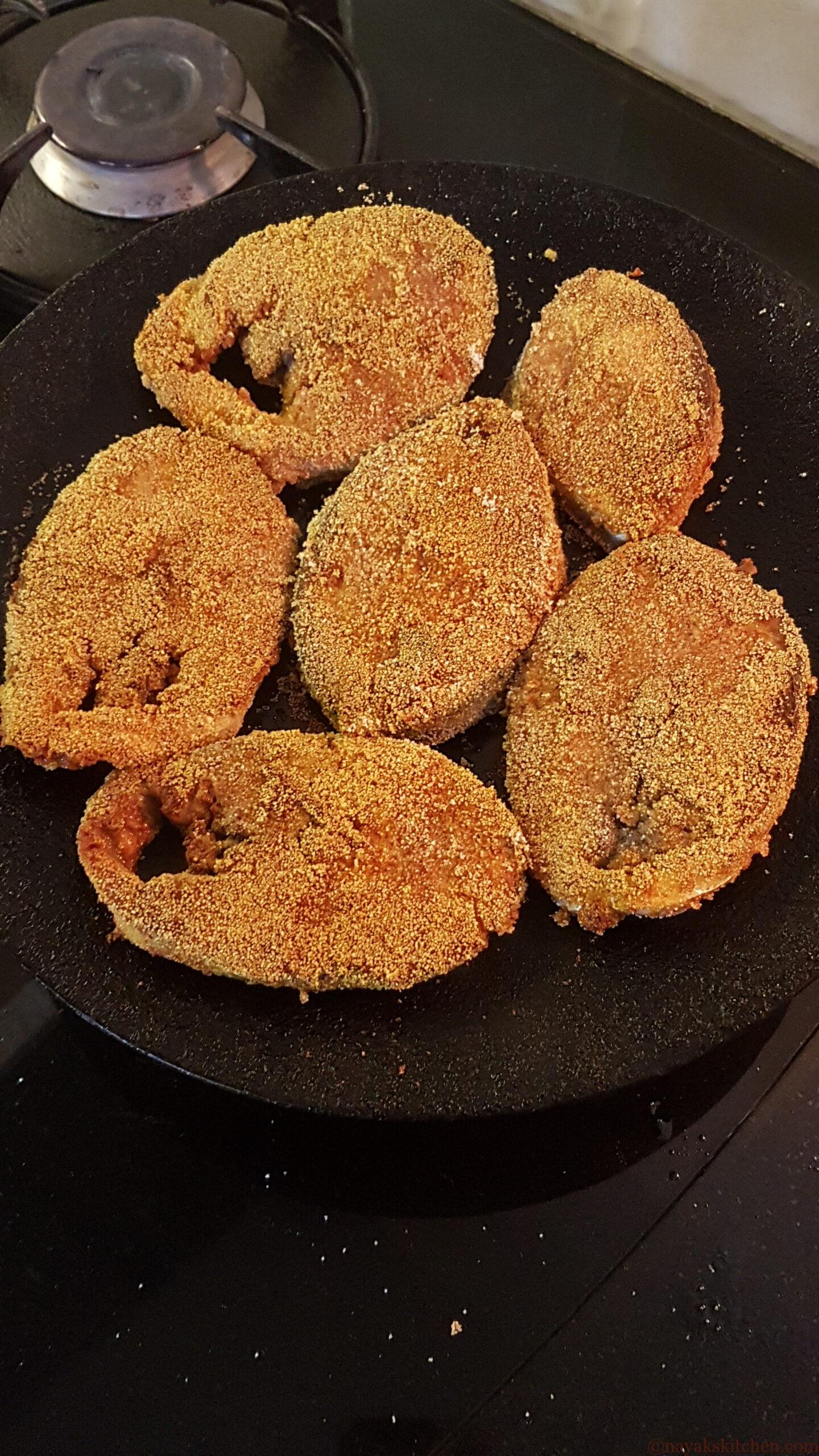 Flipping fish pieces