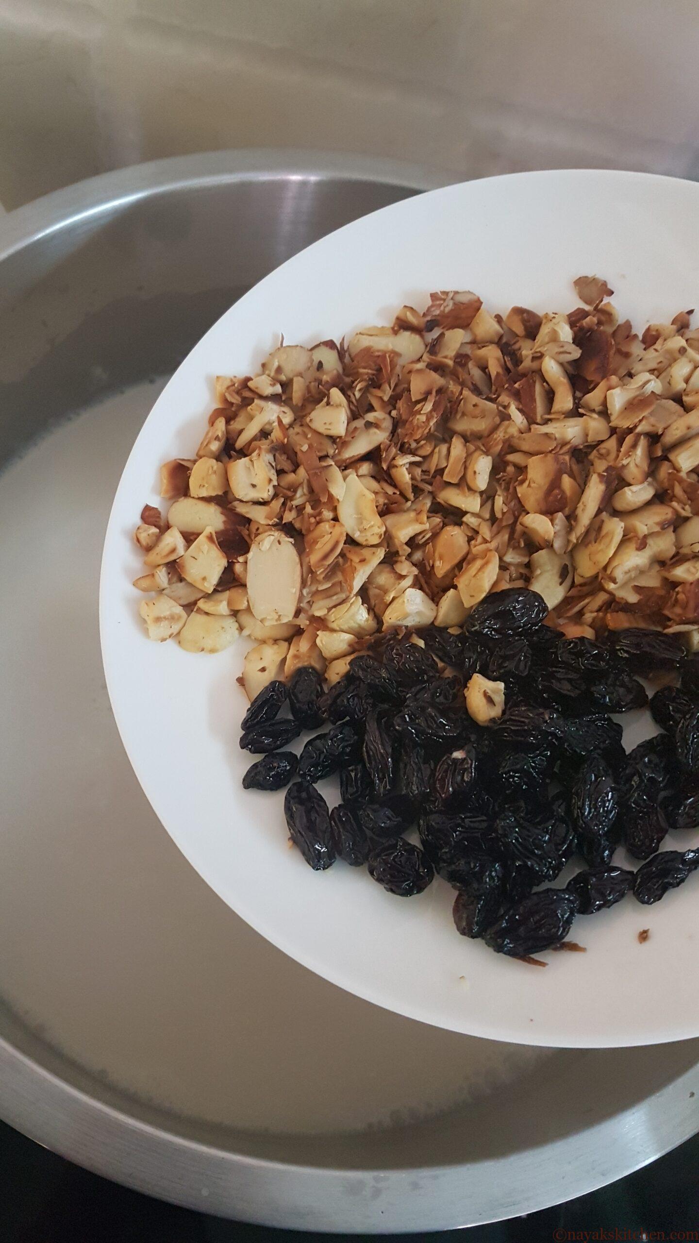 Adding roasted nuts