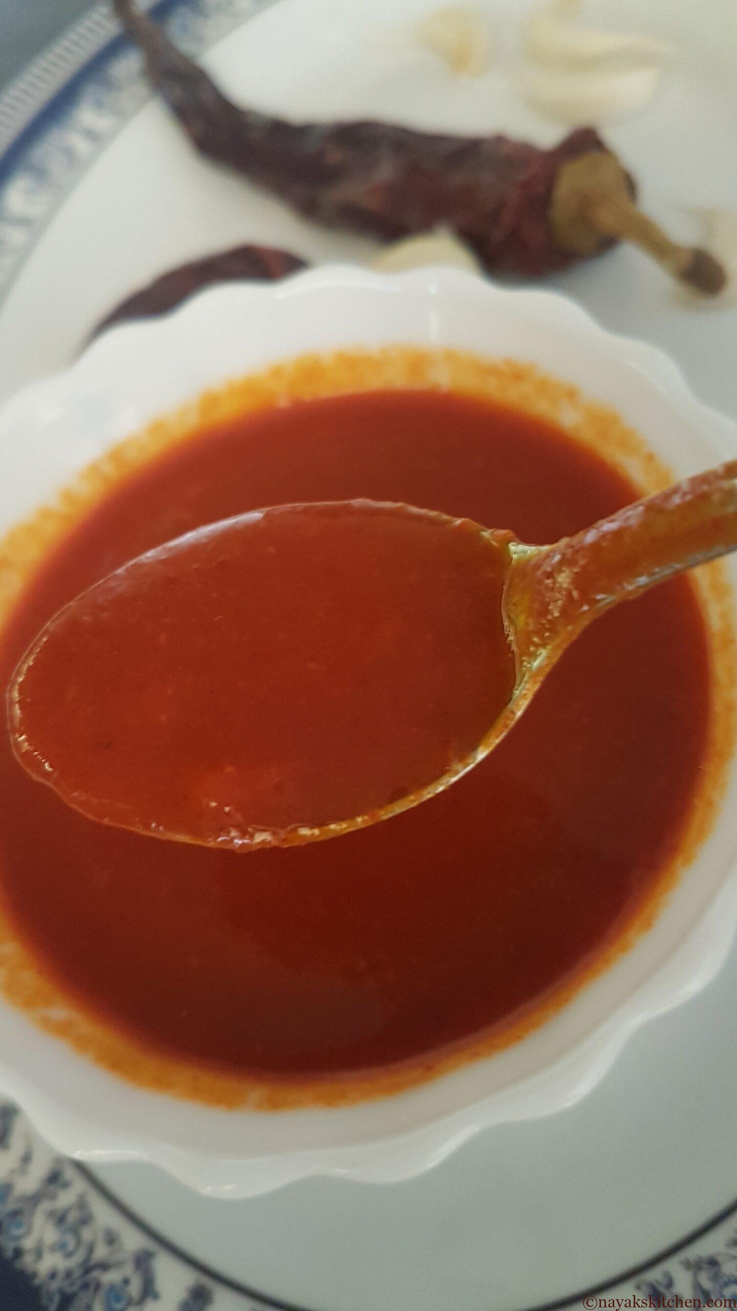 Red chilli-garlic chutney