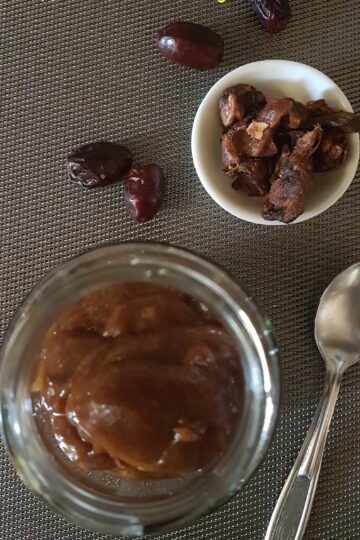 Tamarind chutney in a jar