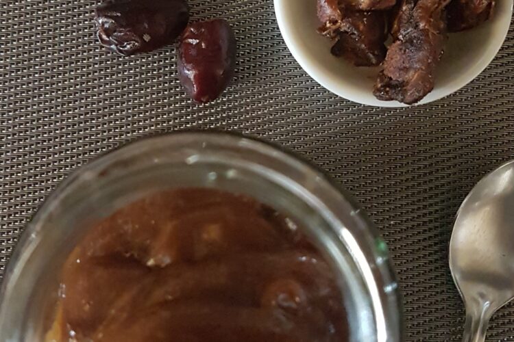 Tamarind chutney in a jar