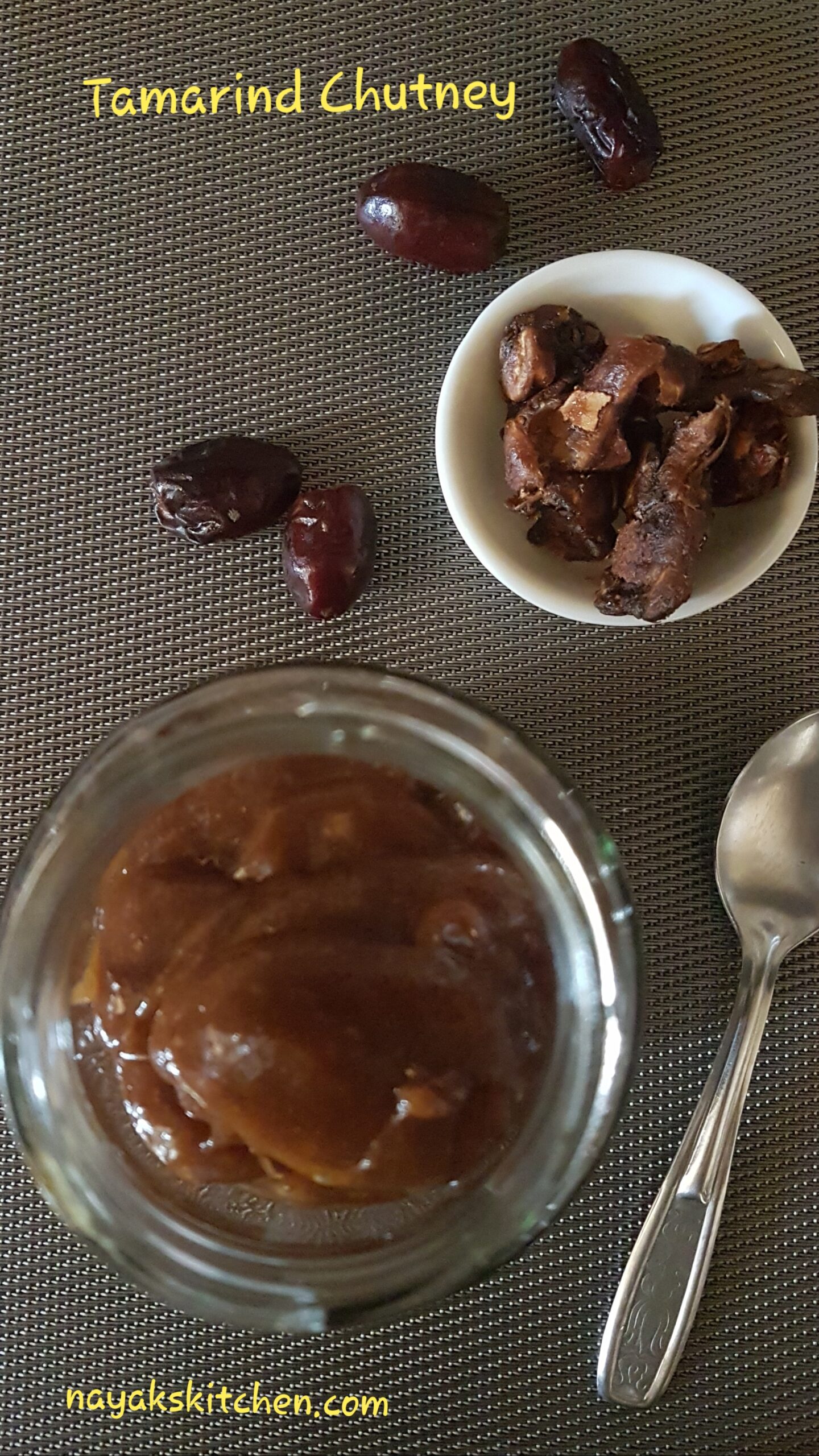 Tamarind chutney in a jar