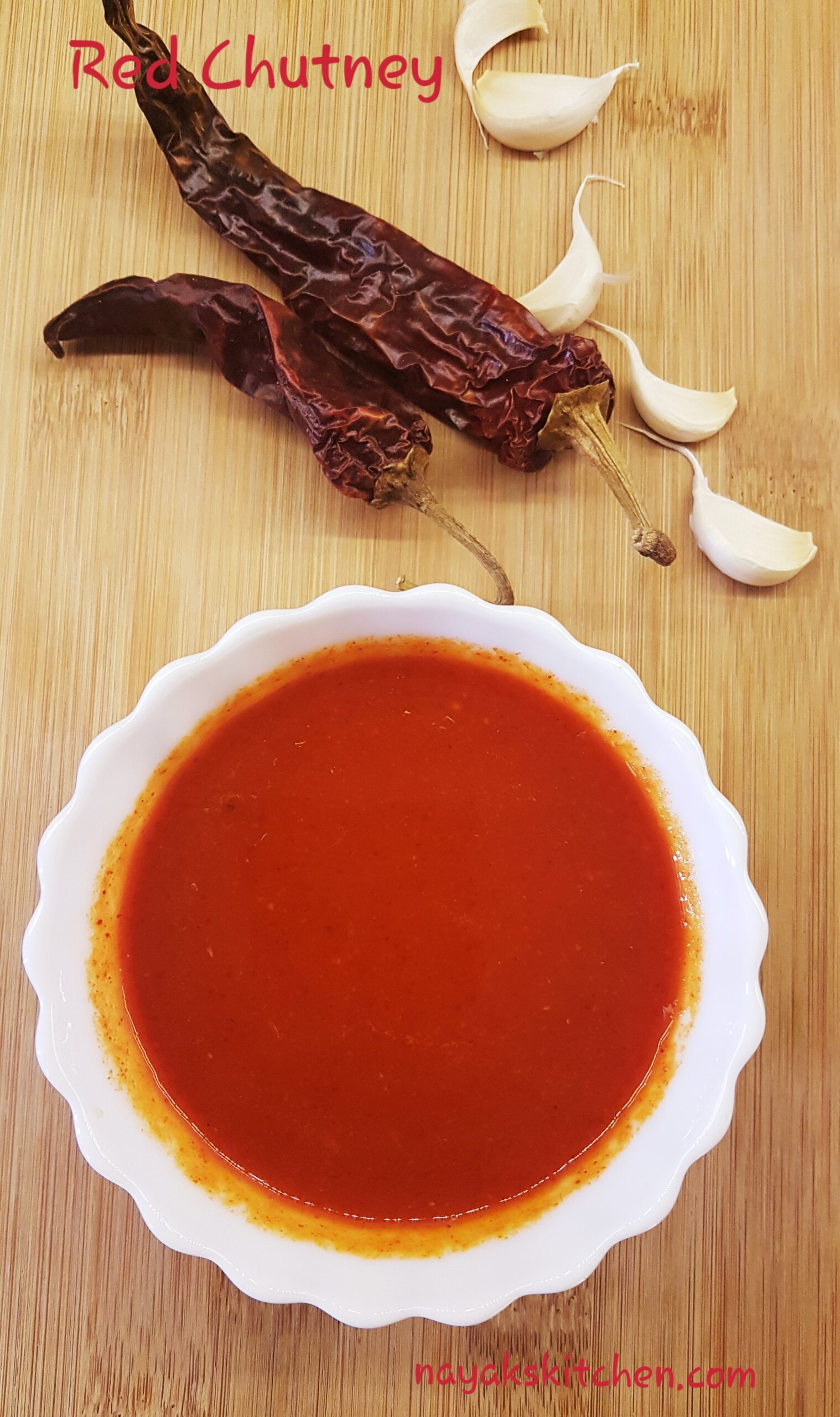 Red chilli-garlic chutney