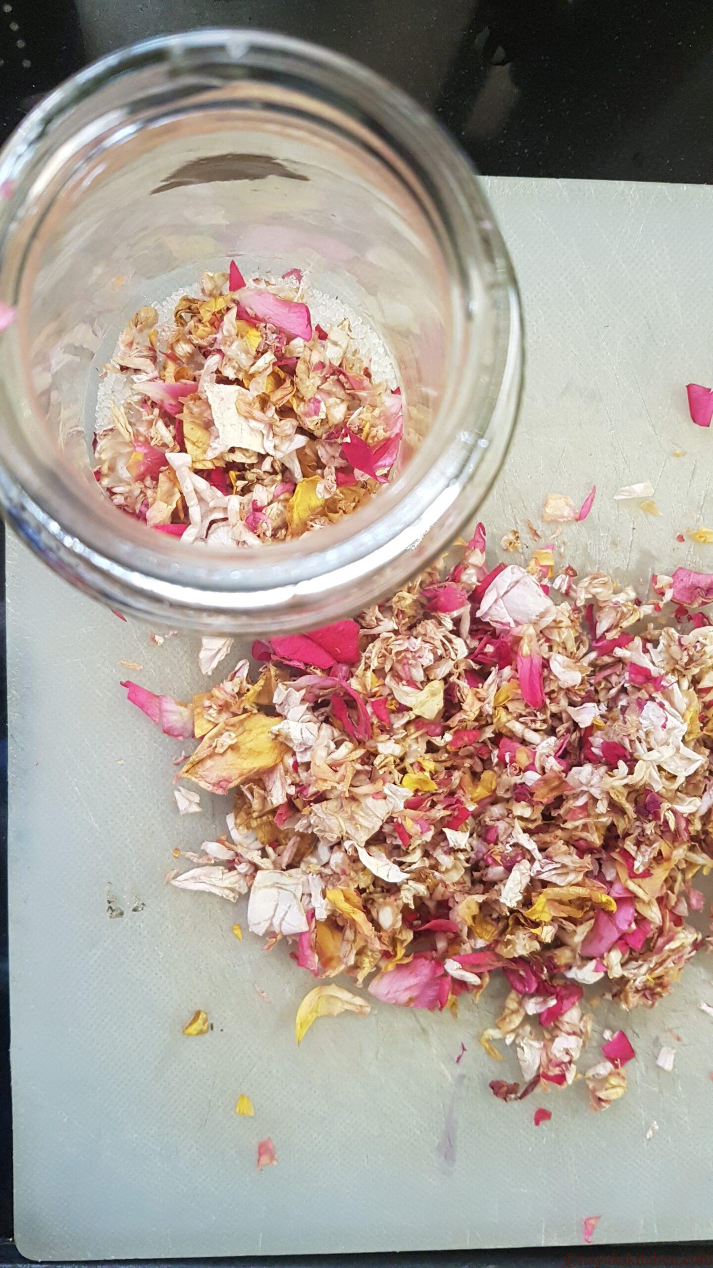 Adding a layer of rose petals