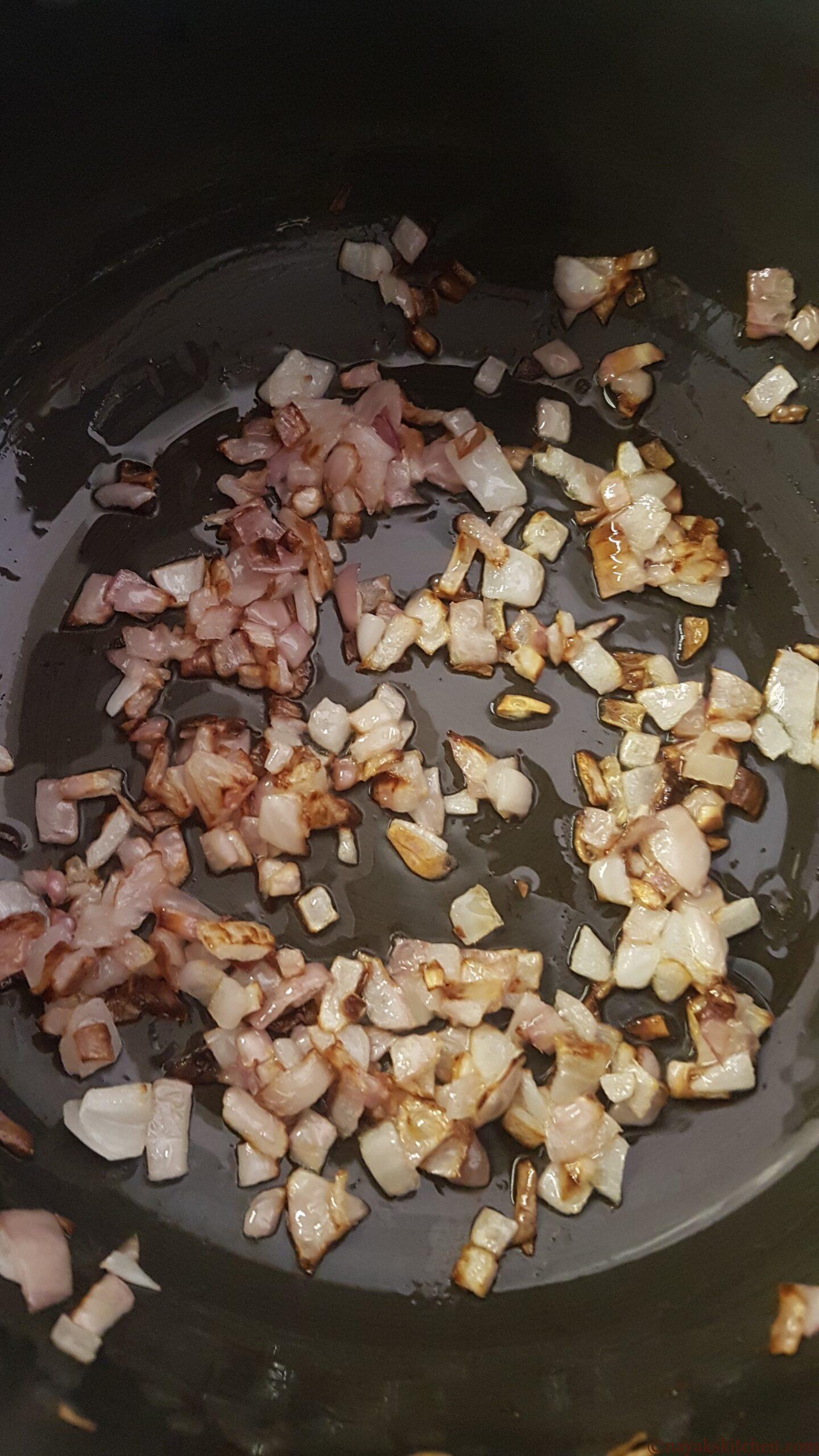 Slightly browned onion