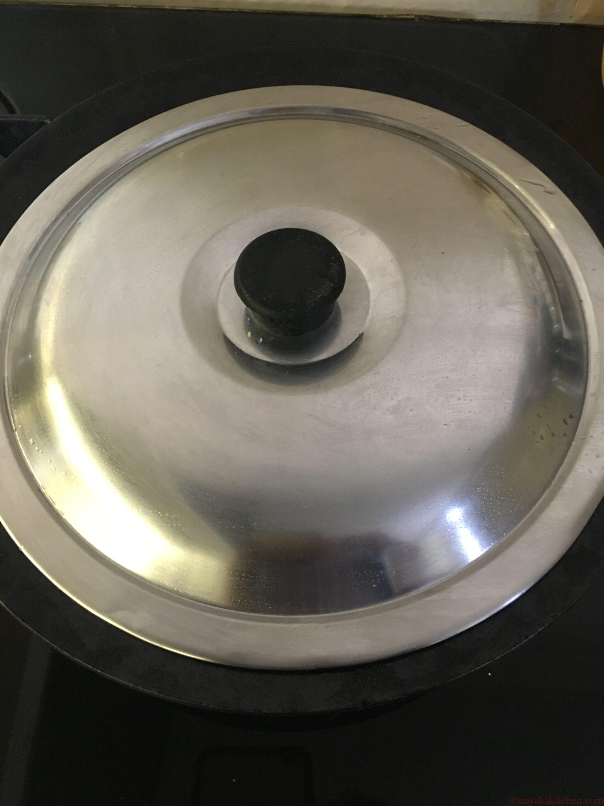 Cover and cook brinjal