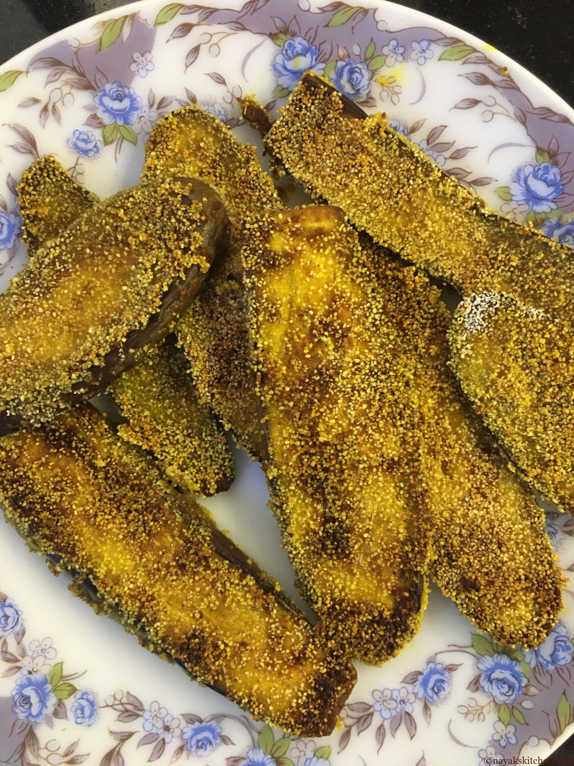 Brinjal rava fry