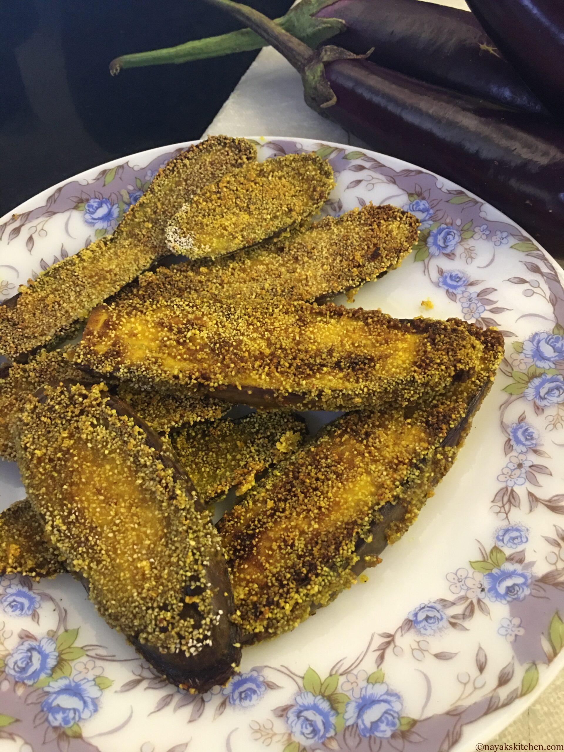 Brinjal Fry/Vaingyachyo Fodi