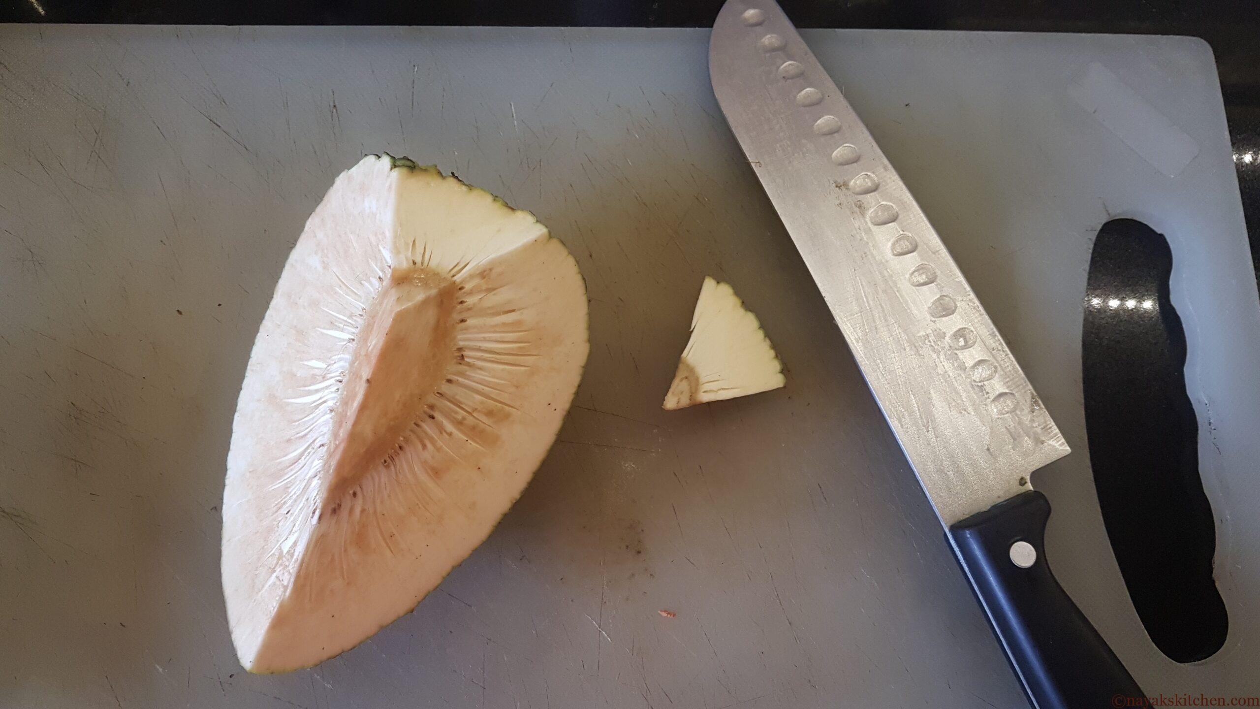 Cutting the stalk portion