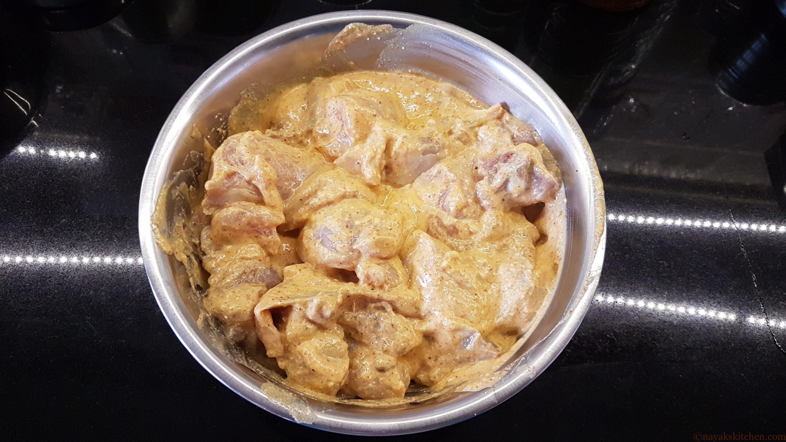 Marinated chicken for butter chicken