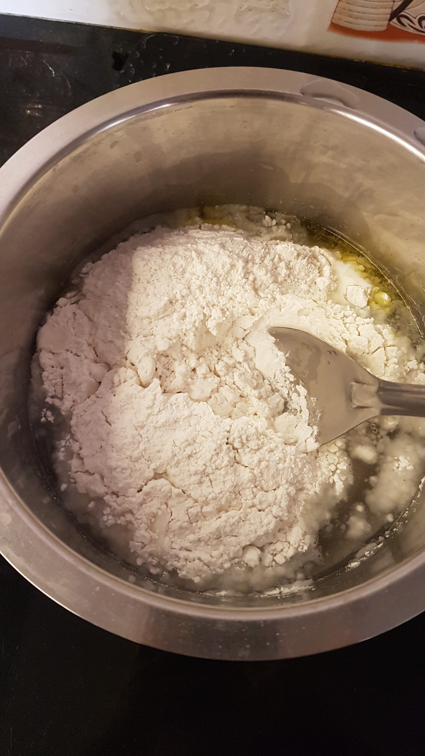 Mixing the flour with water
