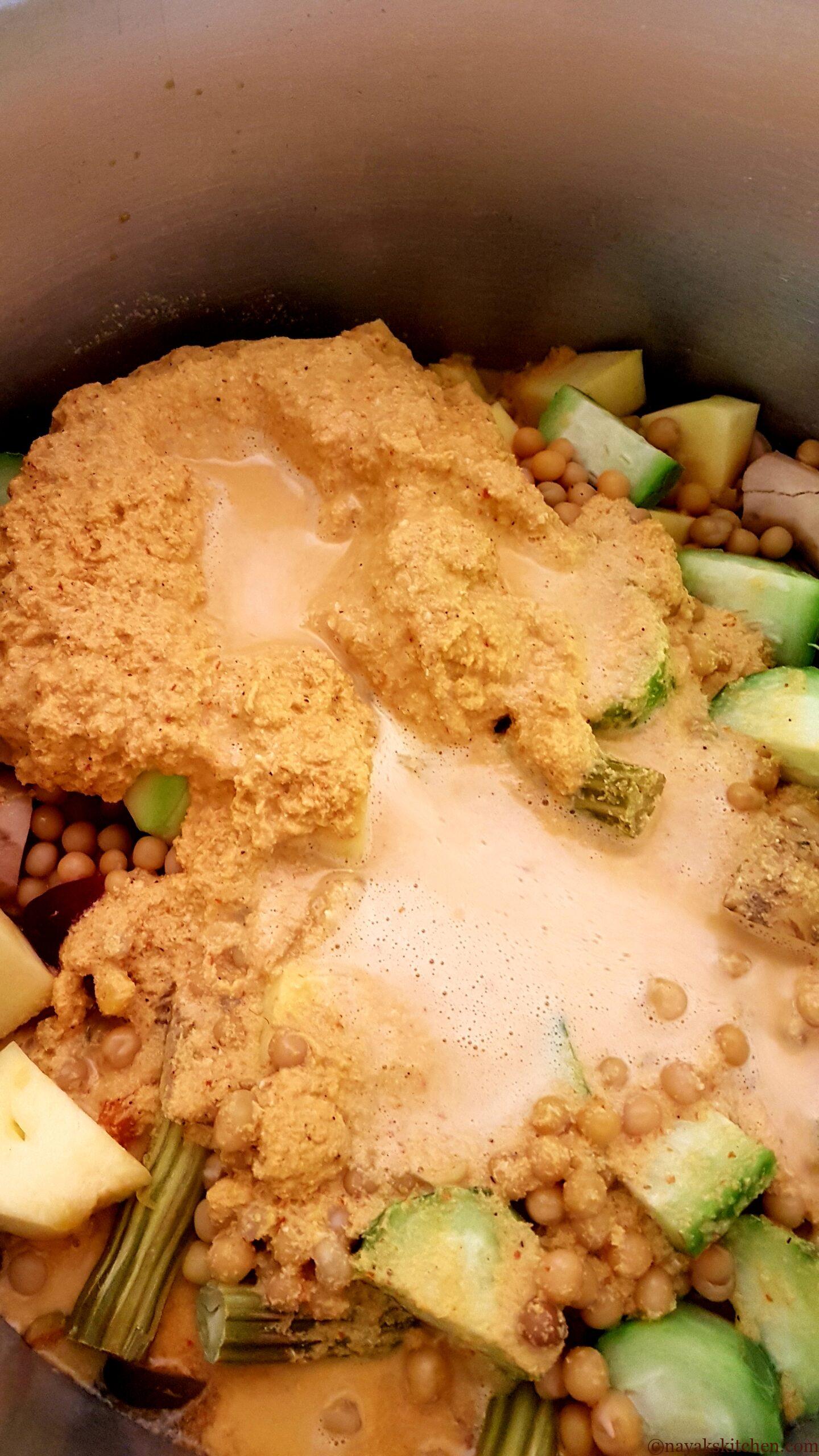 Adding water to adjust consistency