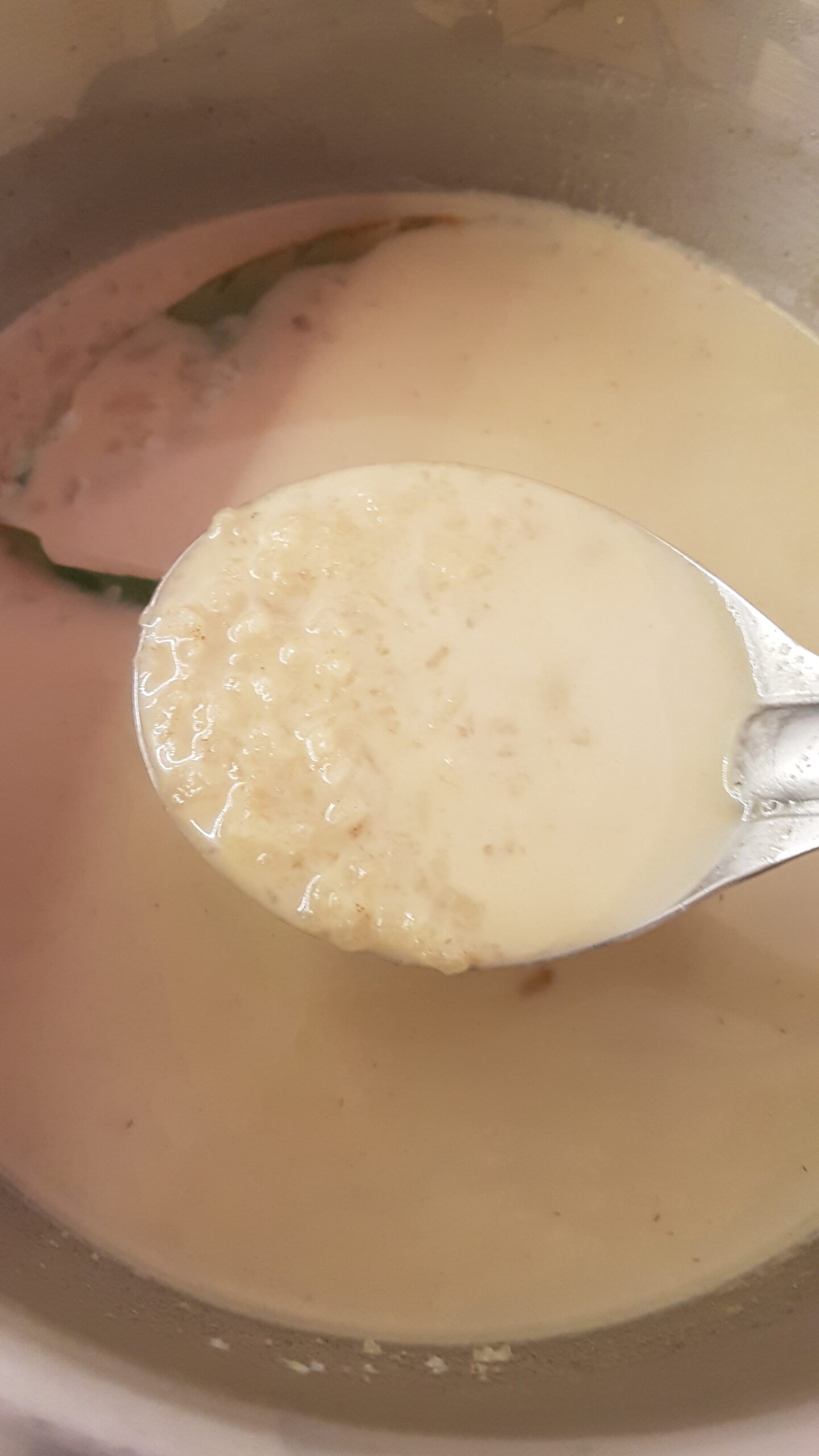 Cooking till the fov blend with milk