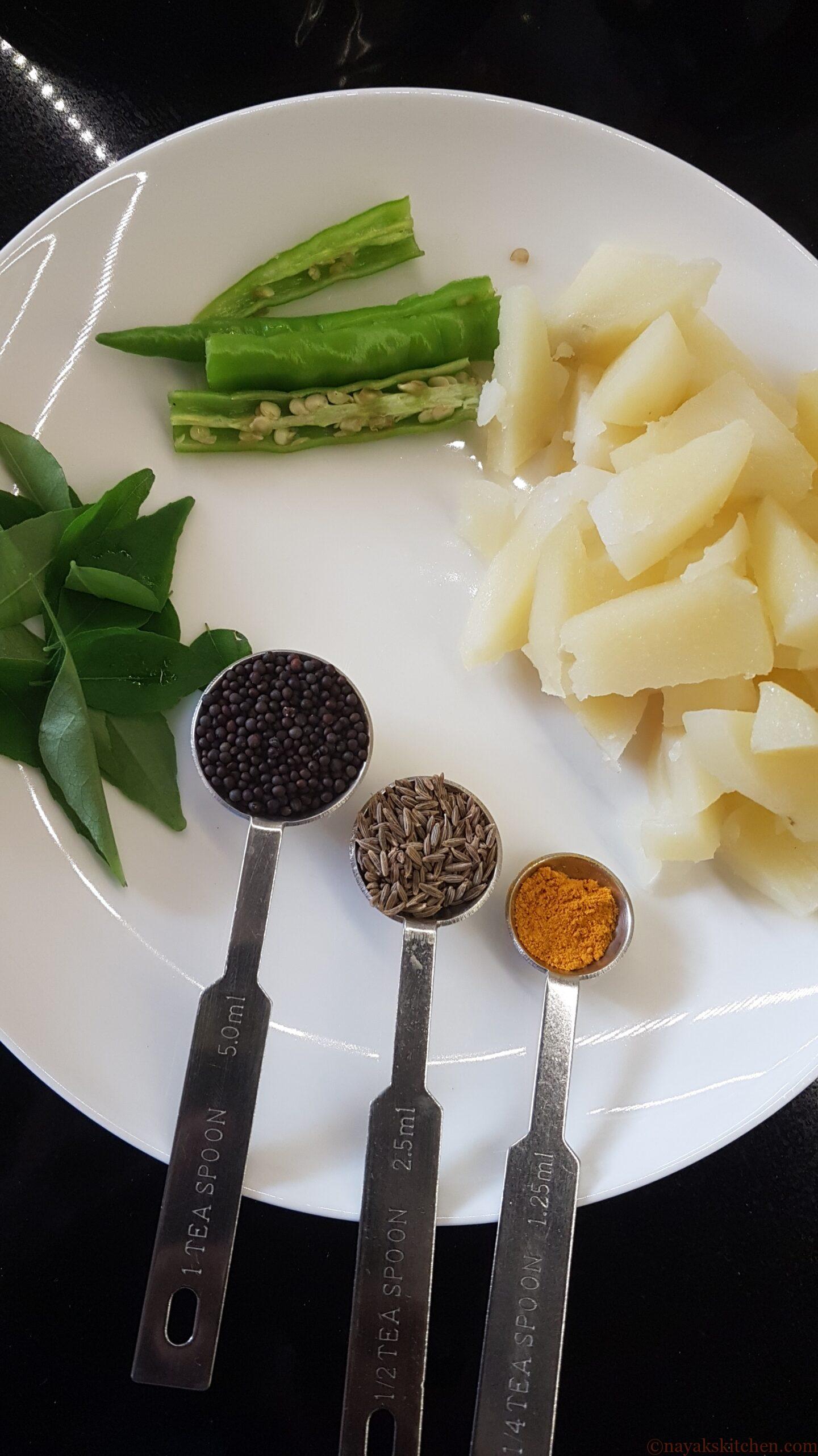 Ingredients for potato poha