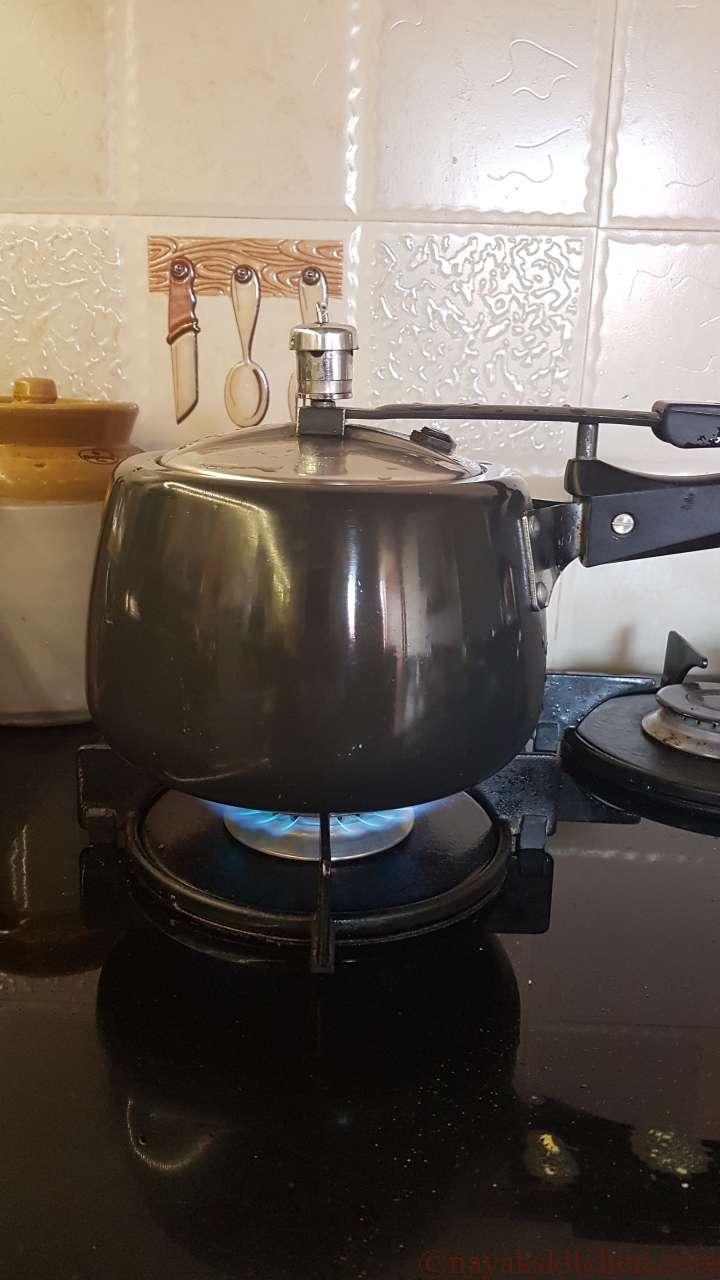Pressure cooking chana dal