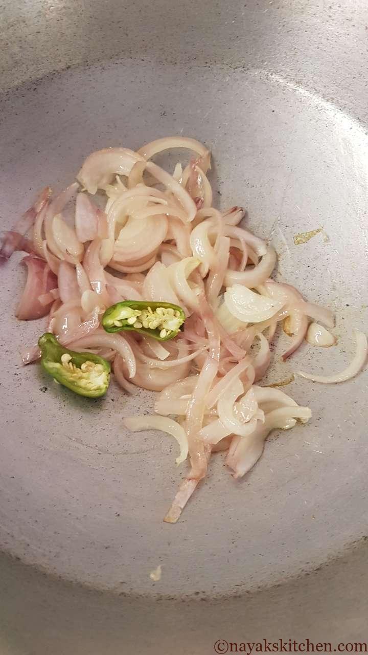 Adding chilli to sauteed onion