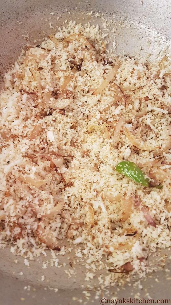 Cooling roasted coconut