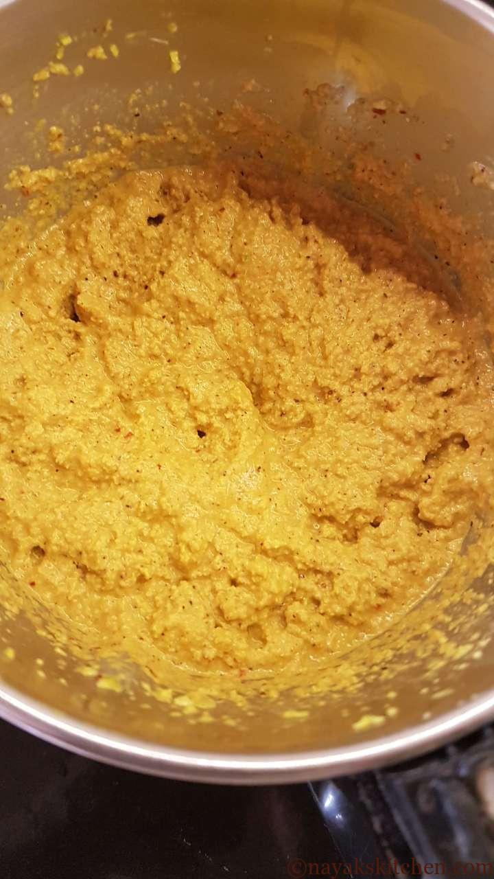 Grinding coconut and spices