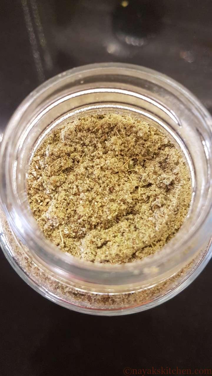 Cardamom Powder in a glass bottle