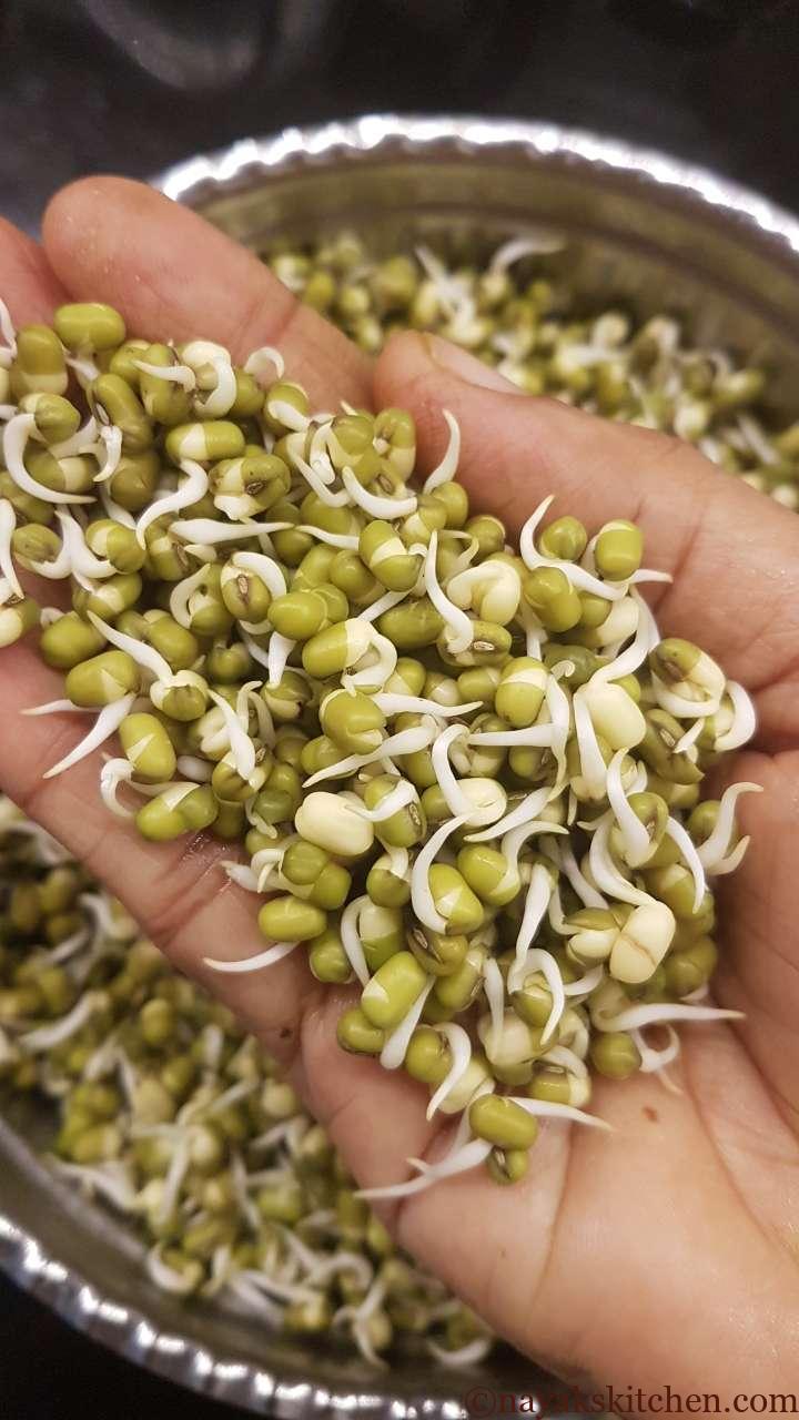 Green moong sprouts