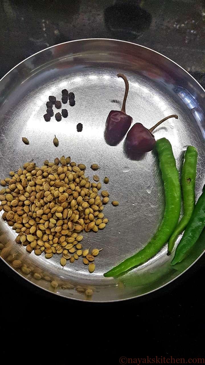 Spices for green moong sprouts recipe
