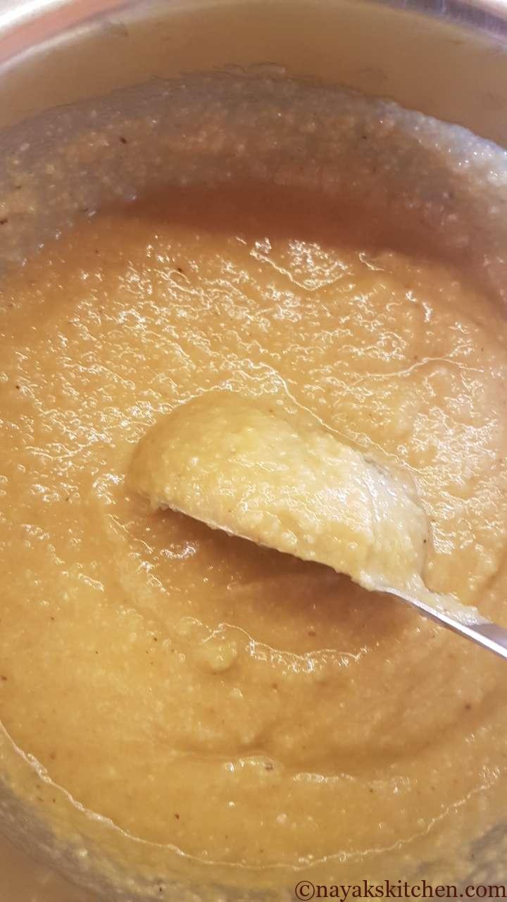 Mixing turmeric powder well