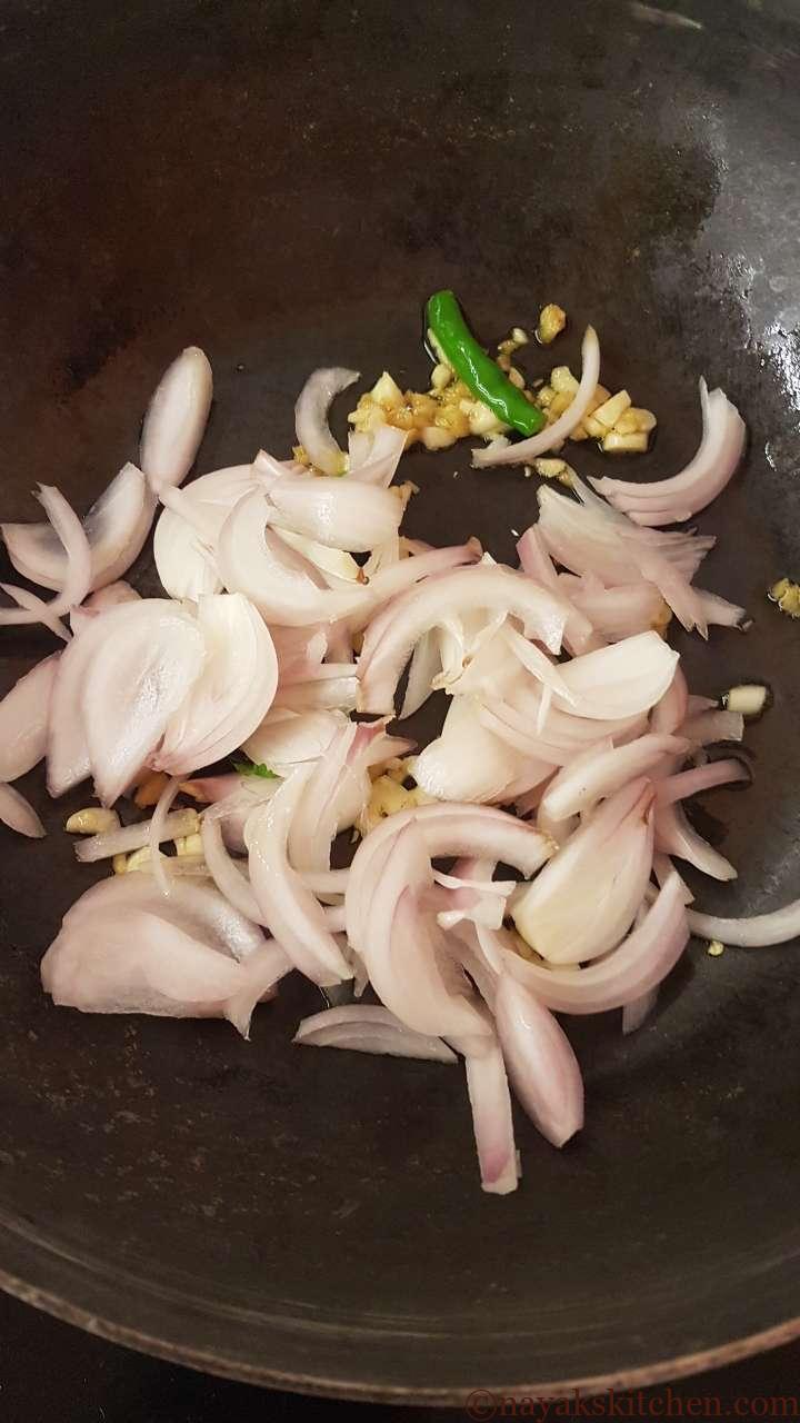 Sautéing onion