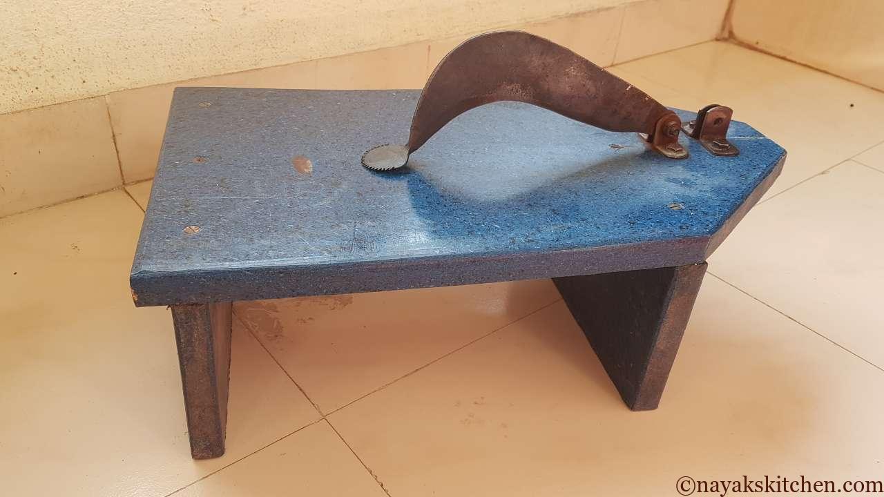 Aadoli - kitchen tool to scrape coconut, chop vegetables and clean fish.