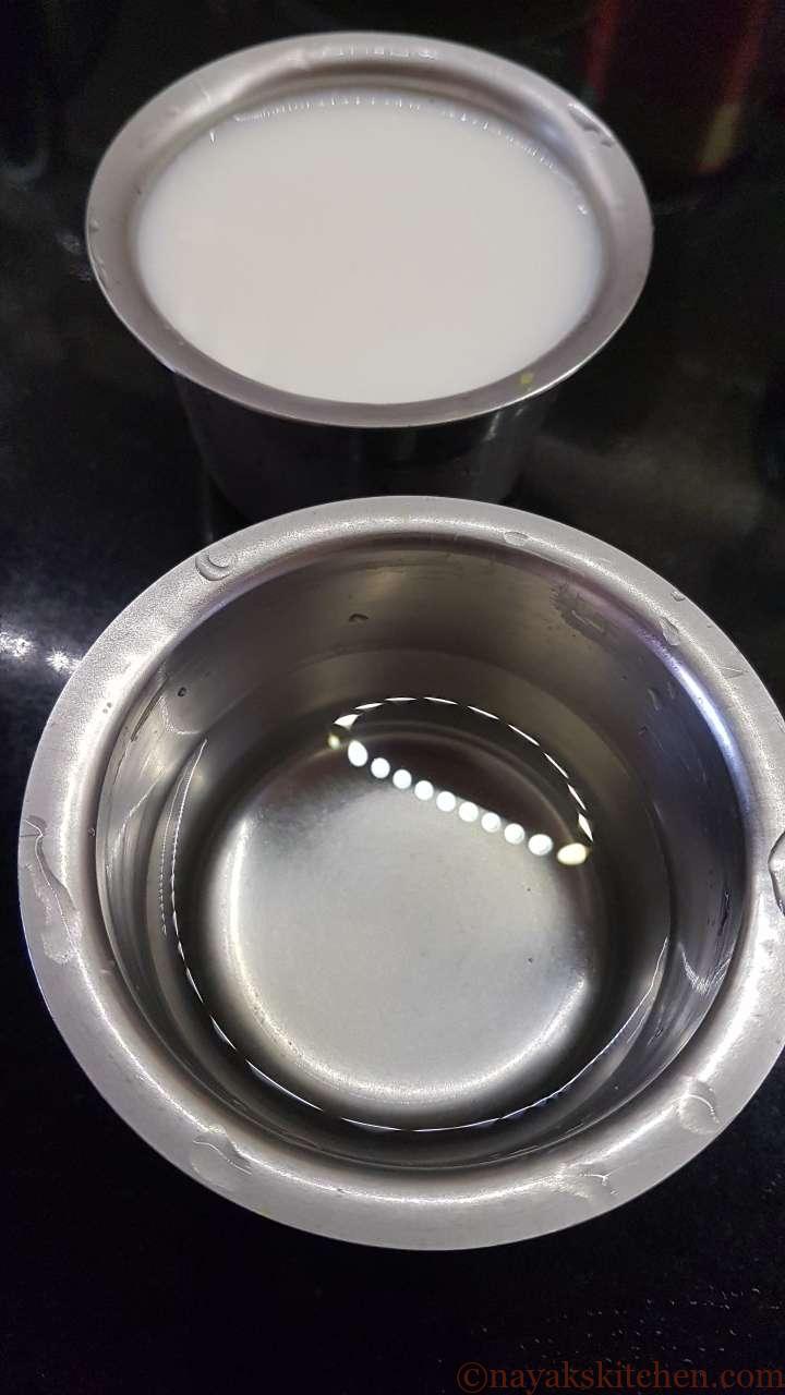 Water and milk for Kashaya